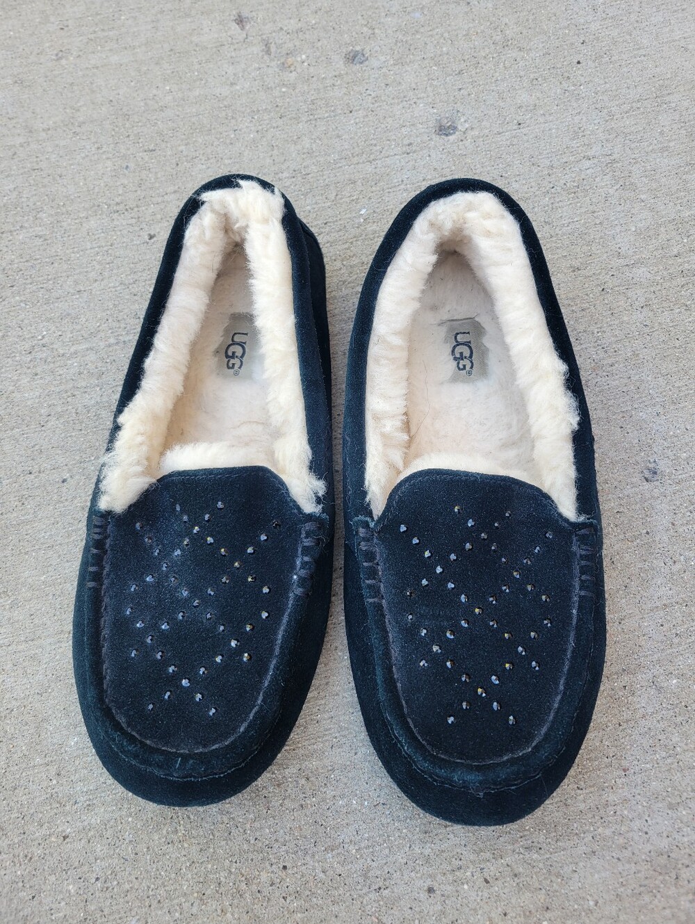 Ugg Ansley Crystal Diamond Slipper Black Womens 8